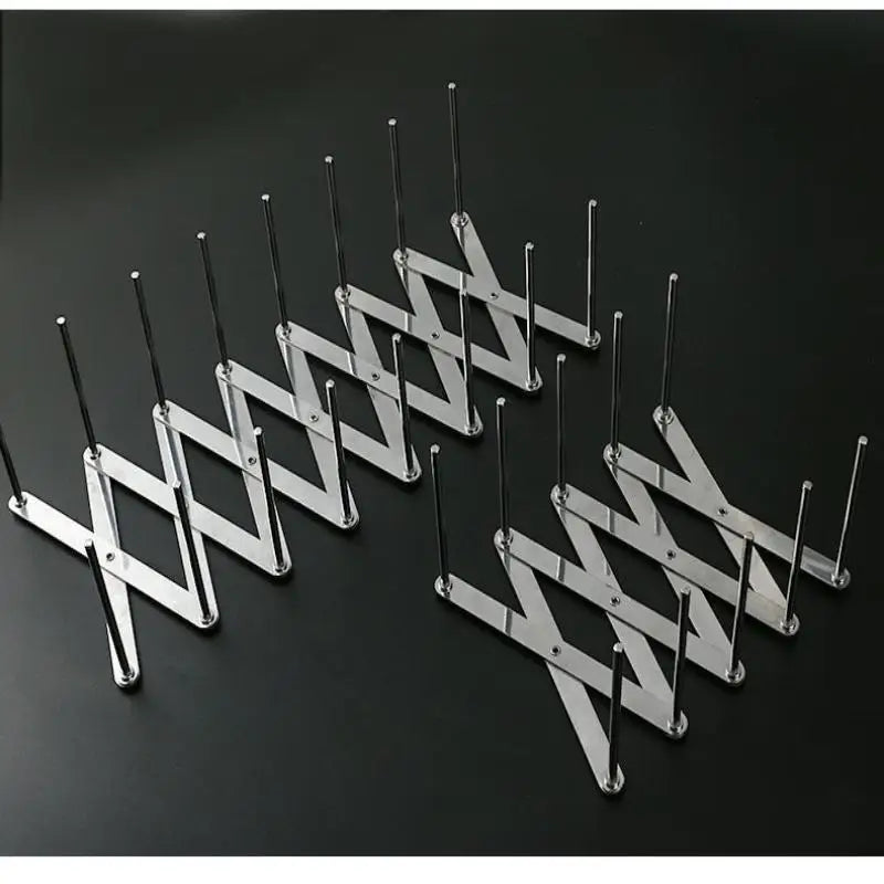 Stainless Steel Dish Rack Adjustable Kitchen Drainer Foldable Utensil Holder For Dishes Cups Pots & Lids Space Saving