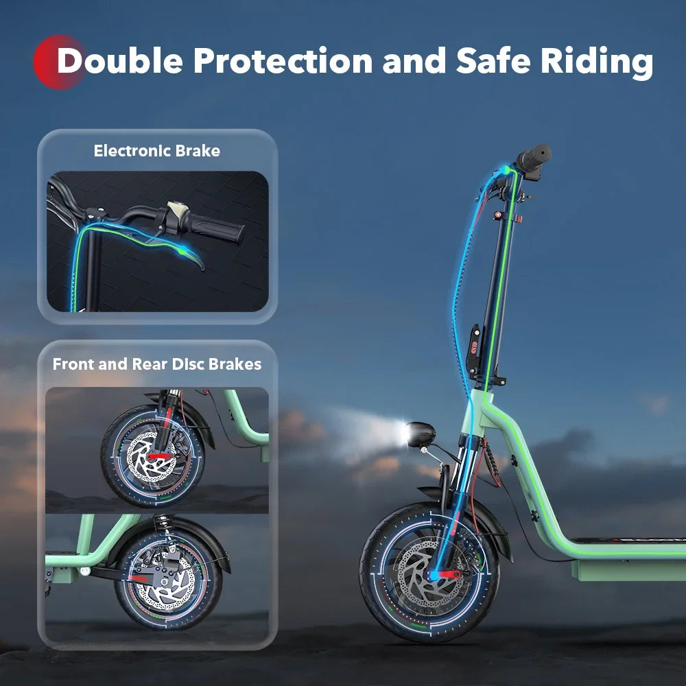 ISCOOTER I12 Adult Electric Scooter 500W Motor 36V7.5AH Battery Electric Scooter 12 Inch Urban Commuting Electric Scooter