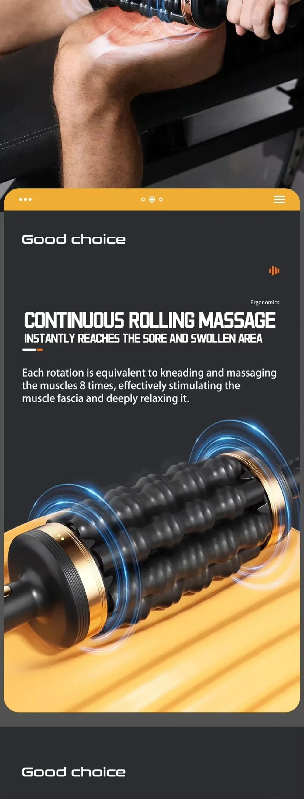 2026 New Arrival Hand Held Massager for Muscles Rolling Percussive Massager Powered Muscle Roller Massager Whole Body Relief