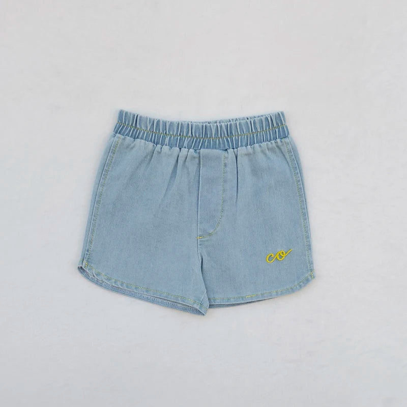 Ali Co SS26 Blue Denim collection Cotton boys girls outfits dress skirt shirt and overalls