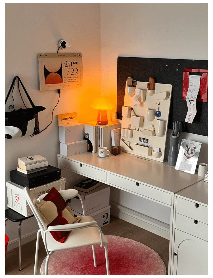 Wall-mounted Storage Rack with Hooks for Office, Kitchen and Workshop Children's Room Organizer with Adjustable Shelves