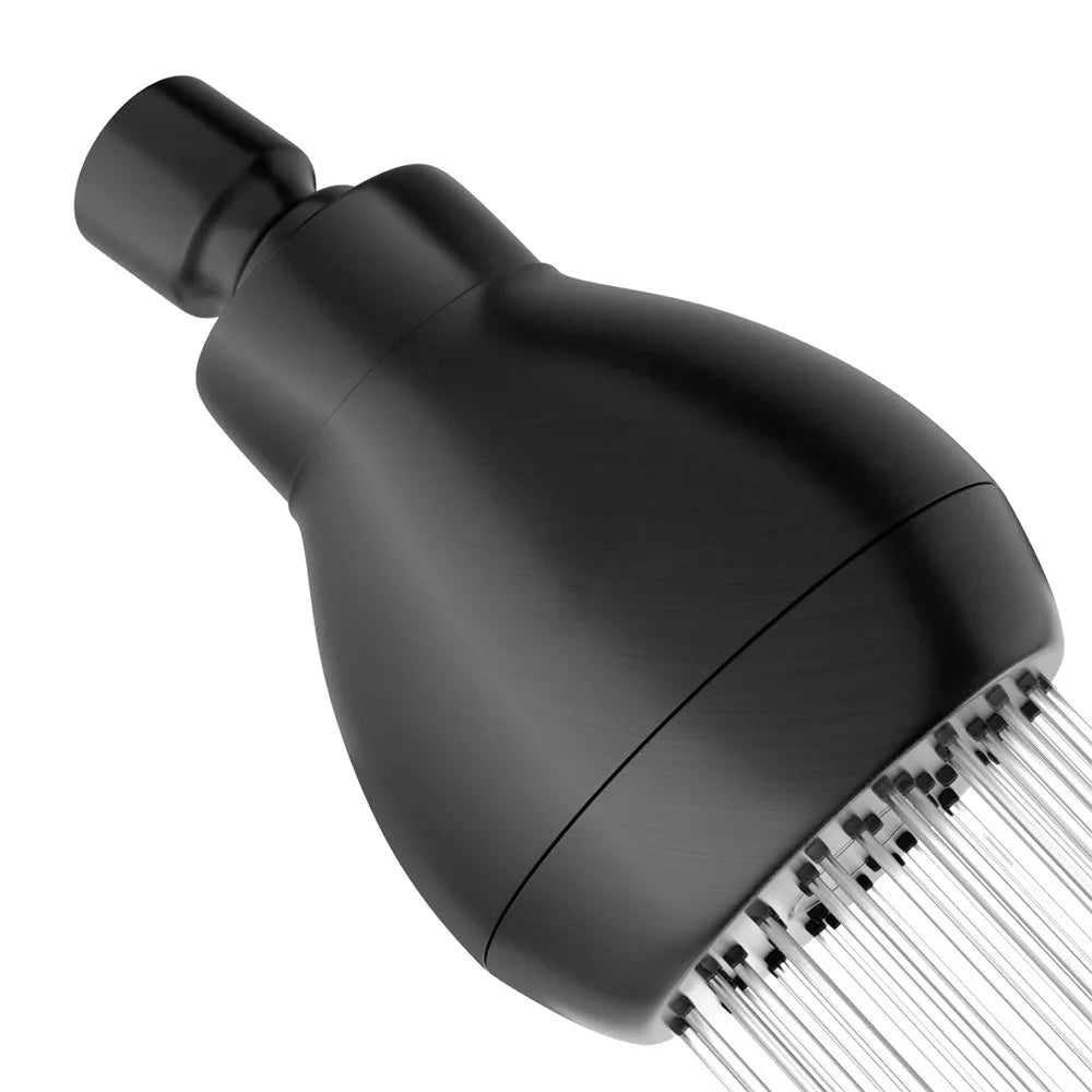 Bathroom Rain Shower Head Matte Black 360 Degree Rotation Powerful Water Flow Overhead Shower