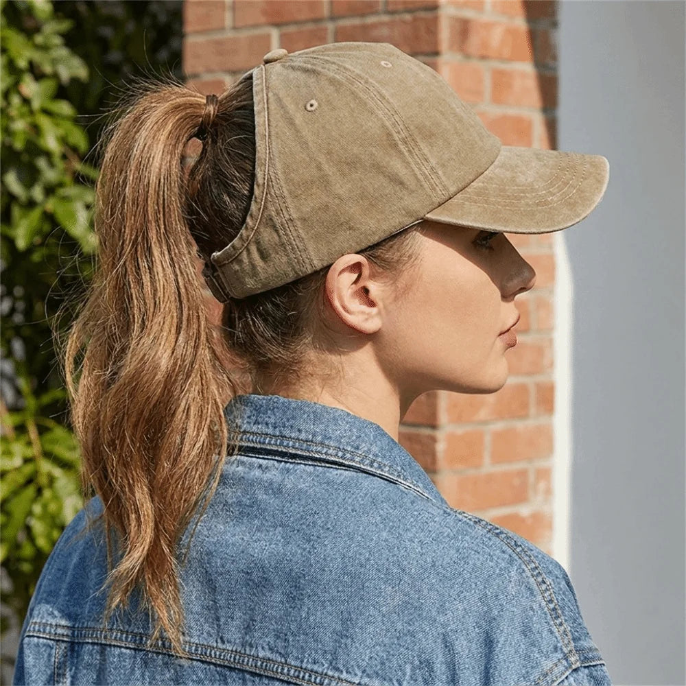 Visor Cap Solid Color Washed Baseball Cap Hip Hop Adjustable Empty Top Hat Snapback Cap JK Sun Protection Peaked Hat Girl