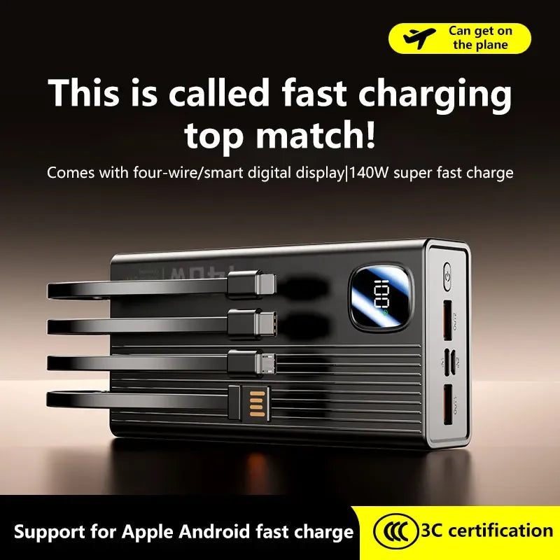 Oneplus 20,0000mAh Large Capacity Power Bank 140W Ultra-thin Fast Charging Built-in Power Bank Portable Fast Charging Power Bank