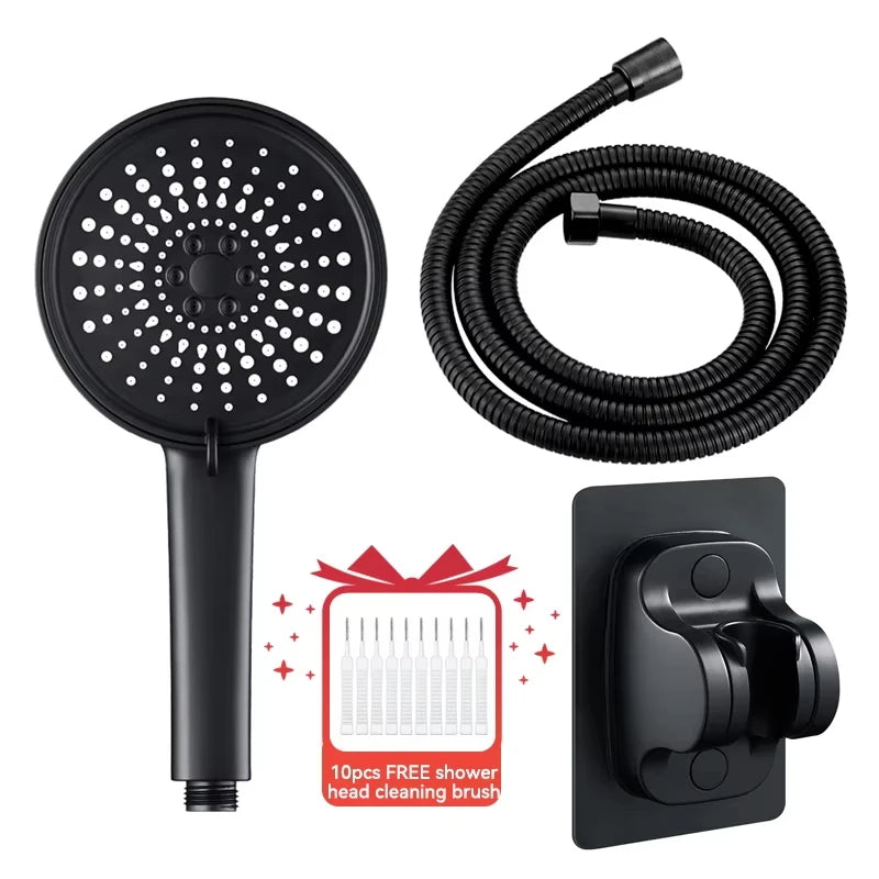12.5cm Big Panel Shower Head,High Pressure Rainfall Shower Set Water Saving Shower,5 Modes Adjustable Shower Head Bathroom Tools