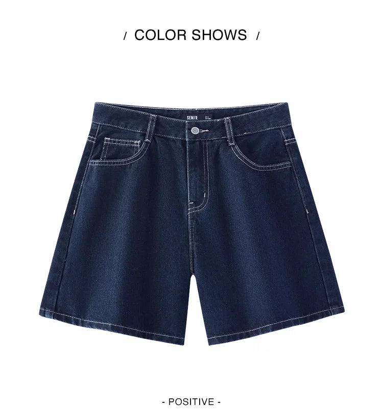 Semir Women Pants Denim Cool Feeling Antibacterial Vintage Distressed A Line Straight Leg 2026 Summer Casual Top