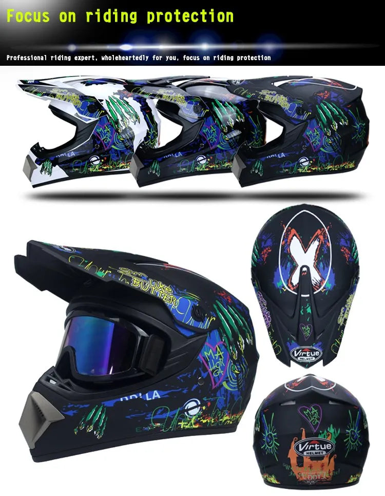 Send 3 pieces  motorcycle helmet children off-road helmet bike downhill AM DH cross helmet capacete motocross casco capacitance
