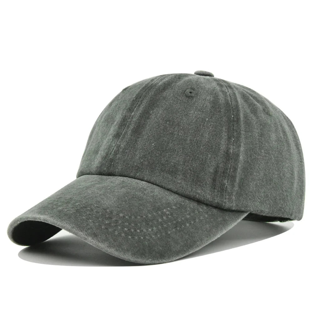 Unisex Baseball Cap Washed Adjustable Sun Hat Soft Top Peaked Hat Men Women Trucker Hat Vintage Outdoor Running Hat Adjustable