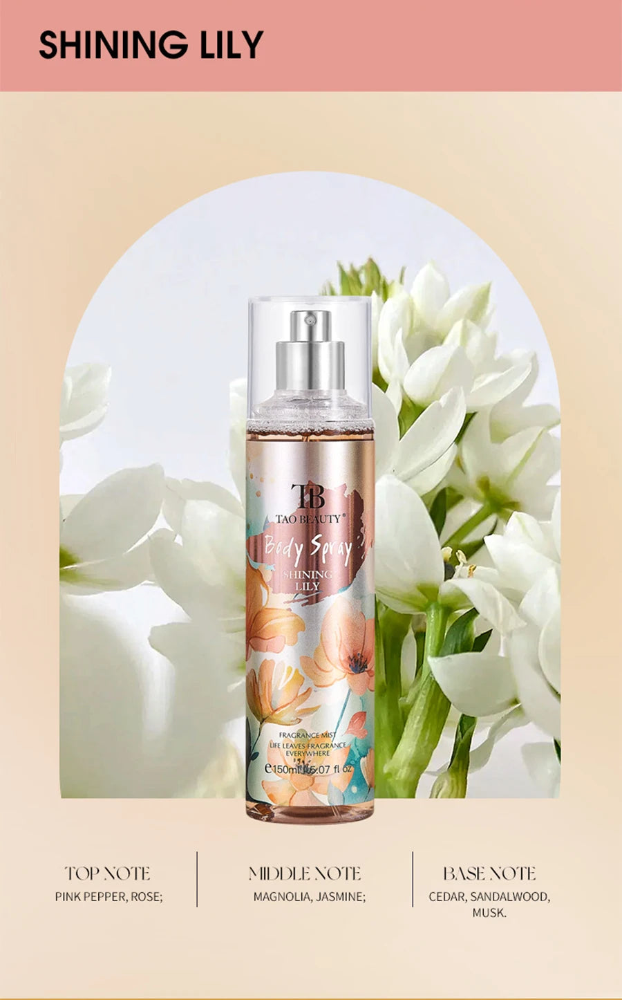 150ml Fragrance Spray, Long-Lasting Perfume, Light Floral Fruity Scent, Rich Rose Blackberry Botanical Fresh Scent Spray