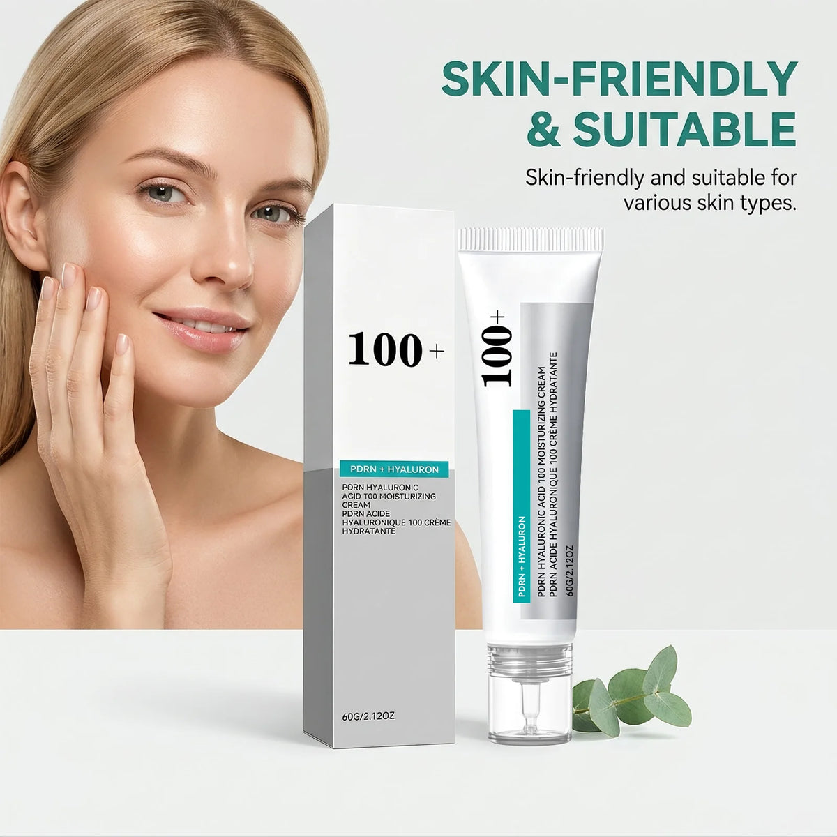 PDRN Hyaluronic Acid 100 Moisturizing Cream,Face Moisturizer With Sodium DNA,Activate Facial Collagen Enhance Skin Elasticity