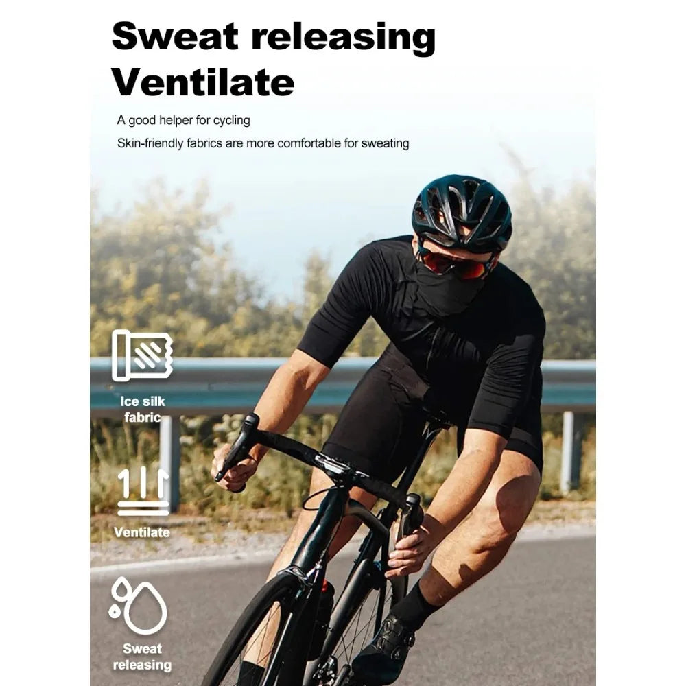 Cycling Half Face Cover Motorcycle Neck Warmer Riding Neck Gaiter Cooling Climbing Running Hiking Neck Wrap Ice Silk Dust