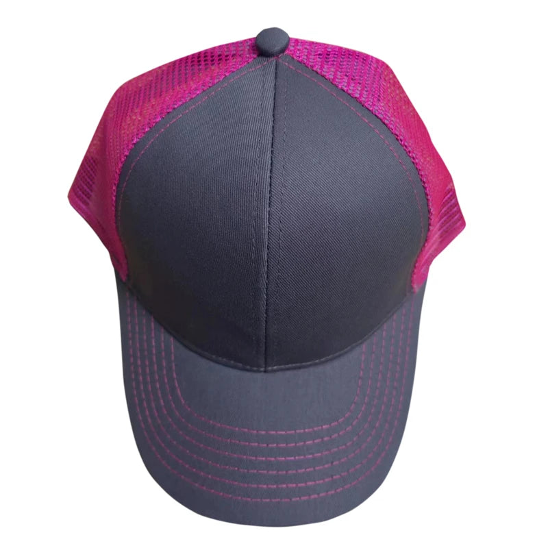 Custom Logo Mesh Splicing Breathable Adjustable Baseball Cap Men Hip Hop Summer Shade Snapback Hat Outdoor Women  Trucker Caps