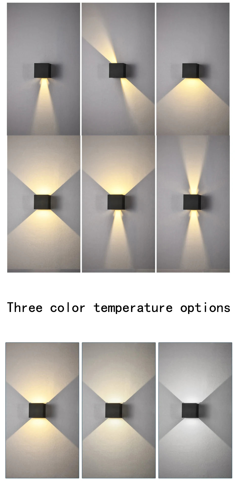6W/12W LED Wall Light Outdoor Waterproof IP65 Porch Garden Wall Lamp & Indoor Bedroom Bedside Decoration Lighting Lamp Aluminum