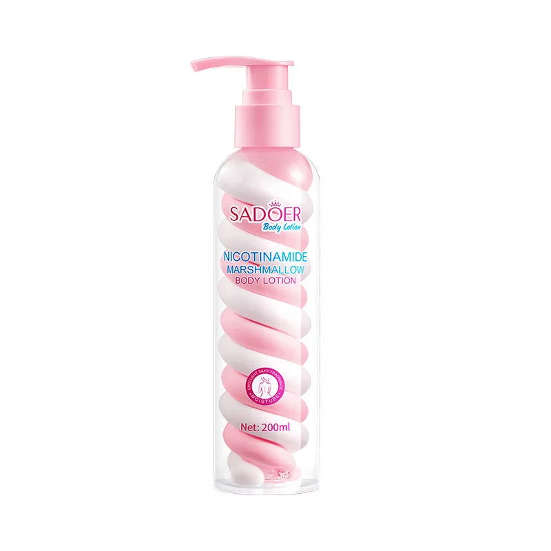 1 Bottle of 200ml Niacinamide Marshmallow Body Lotion, Suitable for All Light Beige Skin Tones, Deep Moisturizing Formula, Non-Greasy Moisturizing Cream with a Frankincense Scent, Ideal as a Holiday Gift, Suitable for Both Me