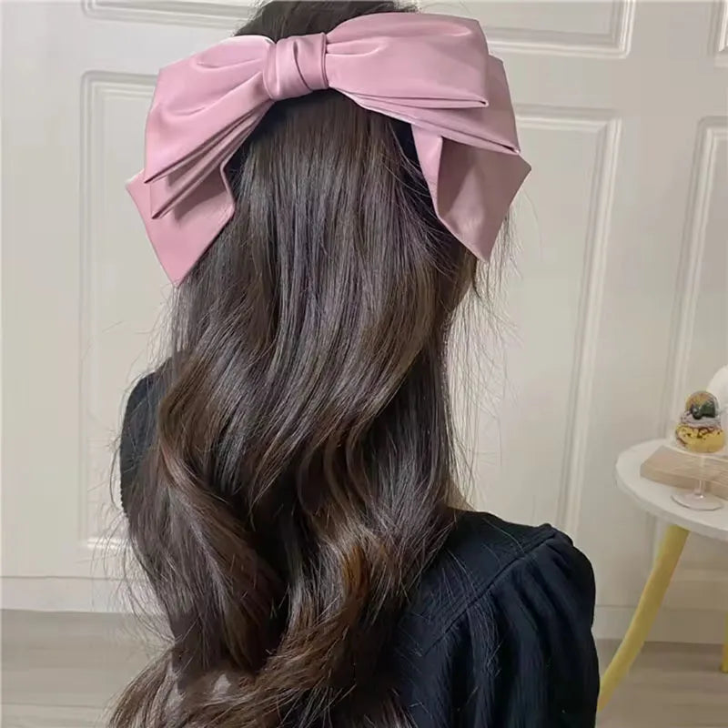 1pc Elegant Large Bow Hair Clip Multi-Layer Satin Spring Hairpins for Women Girls Fashion Sweet Retro Hair Accessories