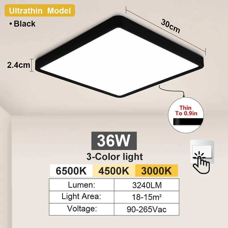 Modern LED Ceiling Light Ultrathin Decorative Light Bedroom Dining Room Living Room Indoor Home Light Waterproof Dustproof