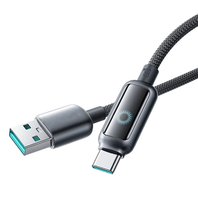 Auto Cut Off USB C Fast Charging Cable With  Power Protections And LED Indicator For Phones Tablets Laptops