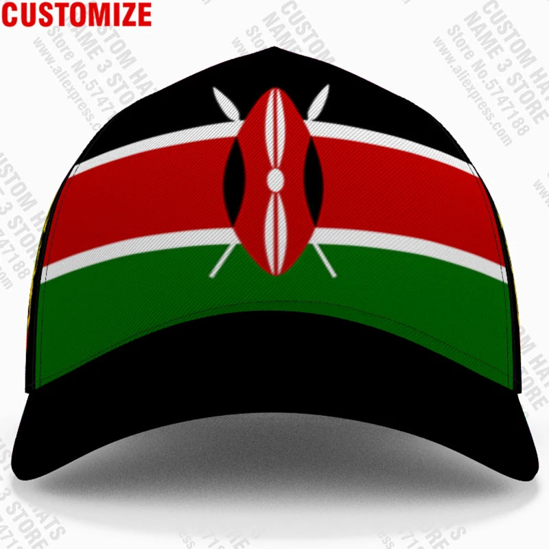 Kenya Baseball Caps Free 3d Custom Name Team Logo Ke Hat Ken Country Fishing Travel Swahili Nation Kenyan Republic Flag Headgear