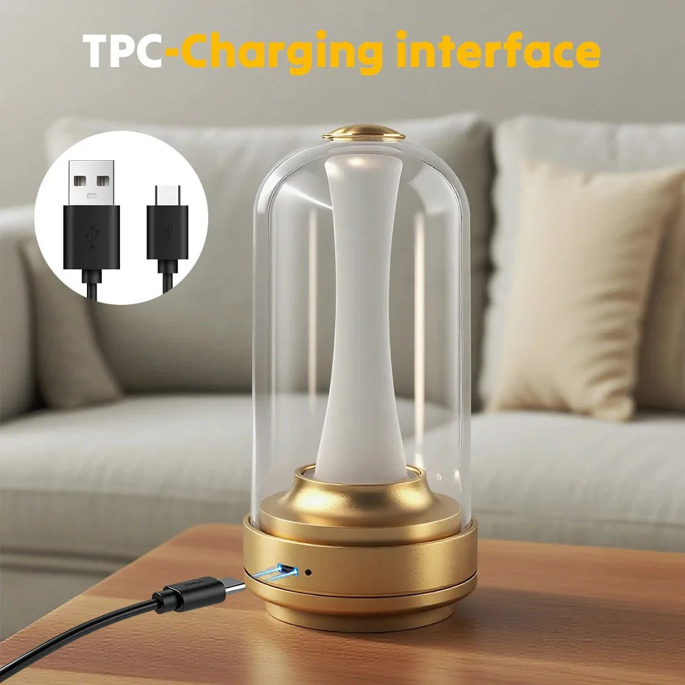 GGbingo Night Light Dimmable Night Lamp LED Rechargeable Light Touch Glass Lampshade Mood Light for Home Bedside Coffee Shop