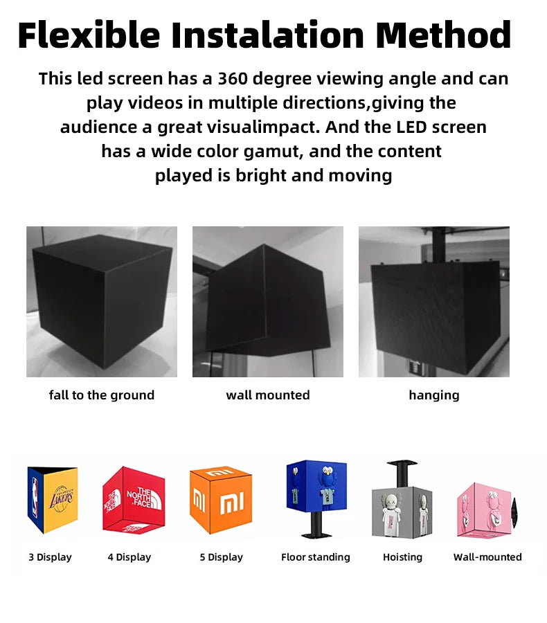 Customized  LED Magic Square Display Advertising Cube  LED Screen Unique LED Display Screen