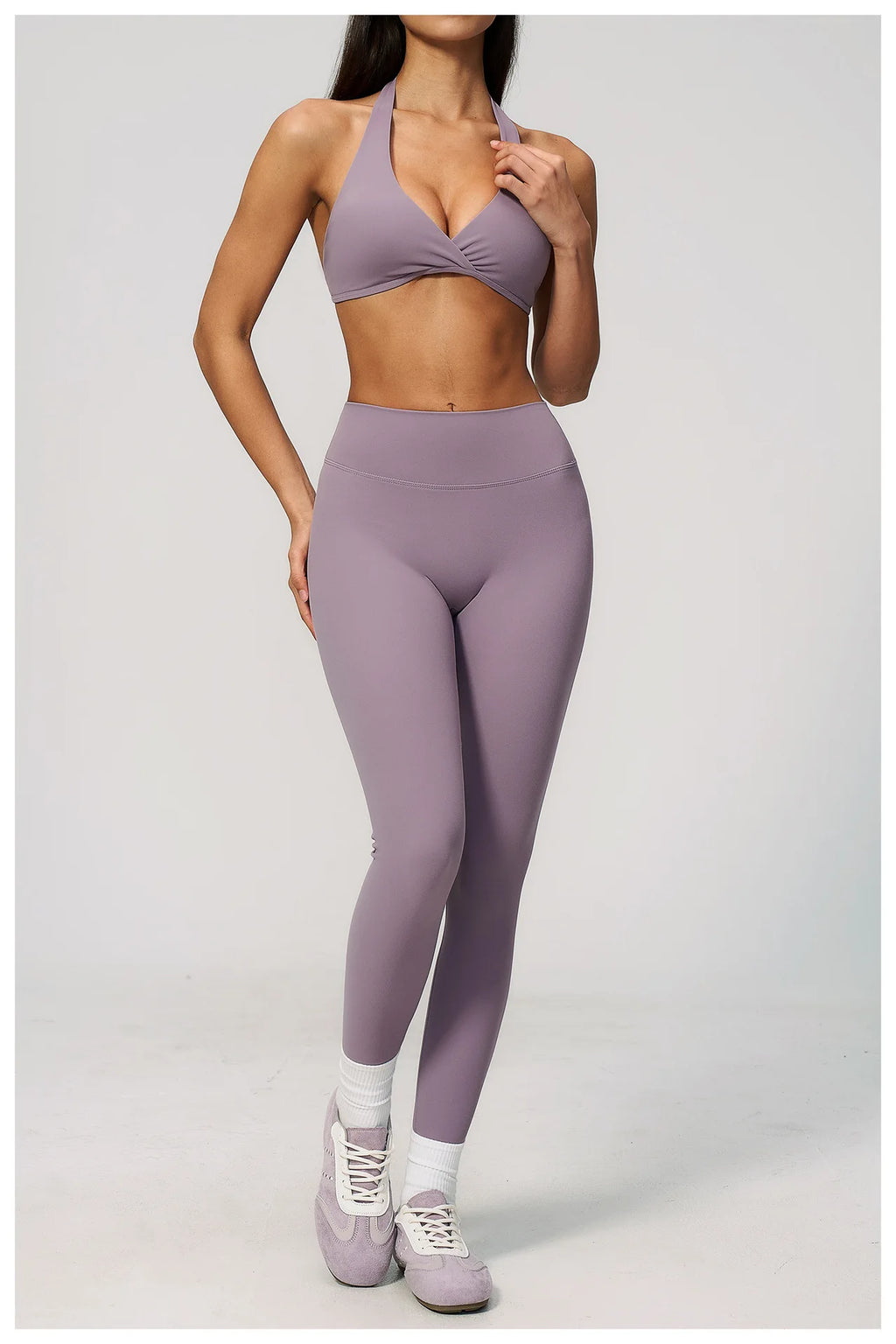 Women Tracksuits 2PCS Yoga Suit Gym Outfits Workout Clothing Deep V Workout Bra High Waist Butt Lift Pants Outdoors Sports Set
