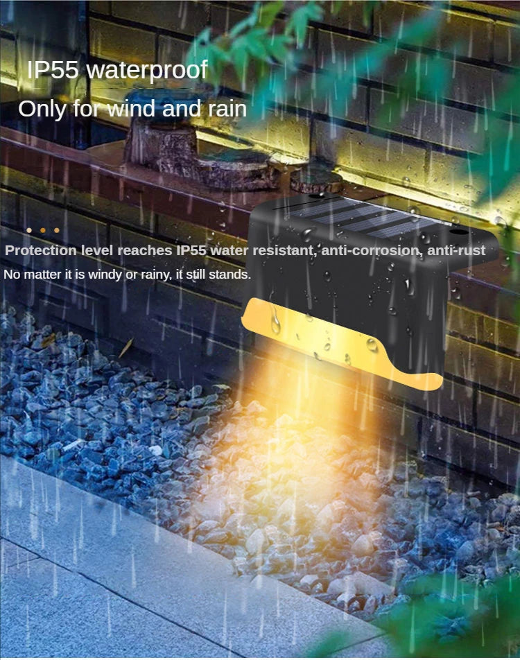 Solar Light Outdoor Stair Wall Step  LED Street  Garden Balcony Decoration Waterproof Stairs Fence Lamp