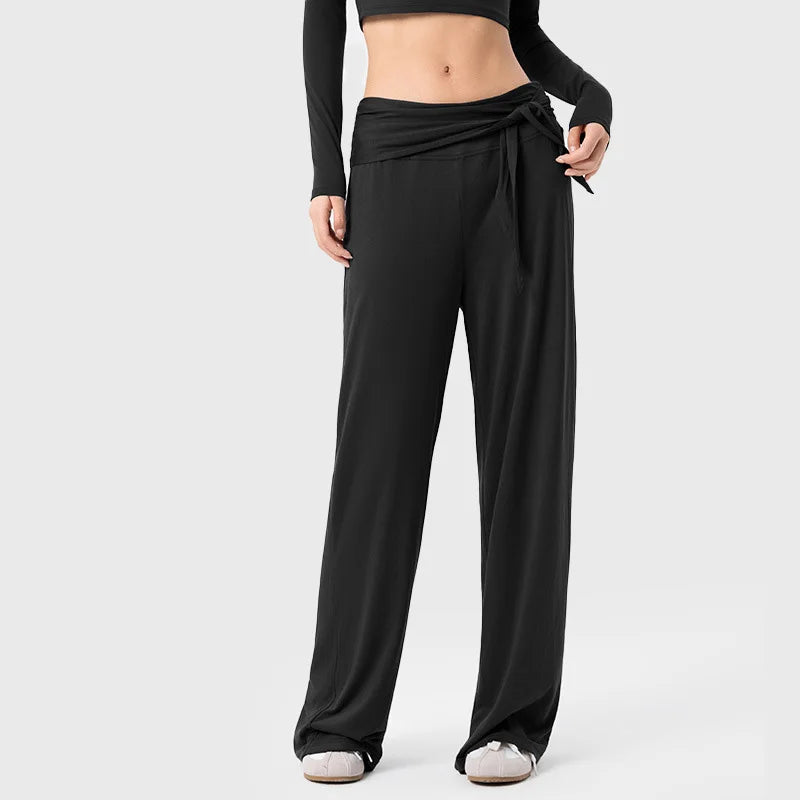 Women High Waisted Yoga Pants Loose Wide Leg Adult Sportwear Casual Outdoor Gym Fitness Soft Breathable Running Trousers