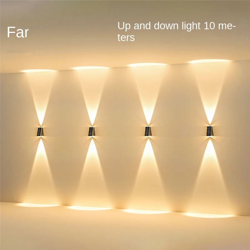 High-quality Solar Wall Light Outdoor Up-Down Lighting LED Lamp Solar Wall Washing Lights for Courtyard Garden 2 Light