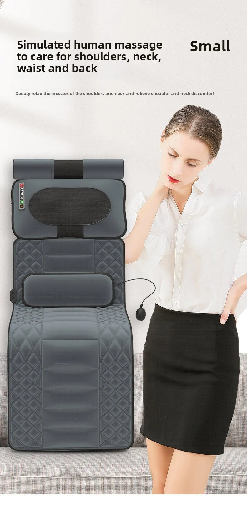 Crossborder Electric Massage Mattress Smart Home Use Full Body Heated Neck Back Waist US Massager Neck Massage Pillow Massager