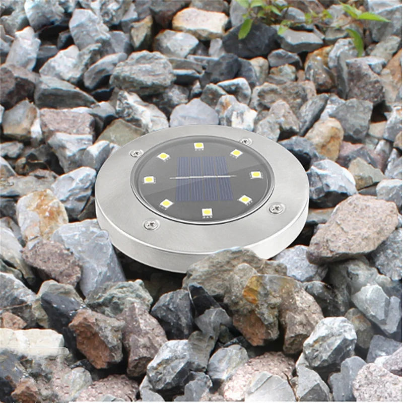 Solar Lawn Yard 8 Led Solar Lights Waterproof Solar Powered Lantern for Pathway Garden Decoration Outdoor Lighting