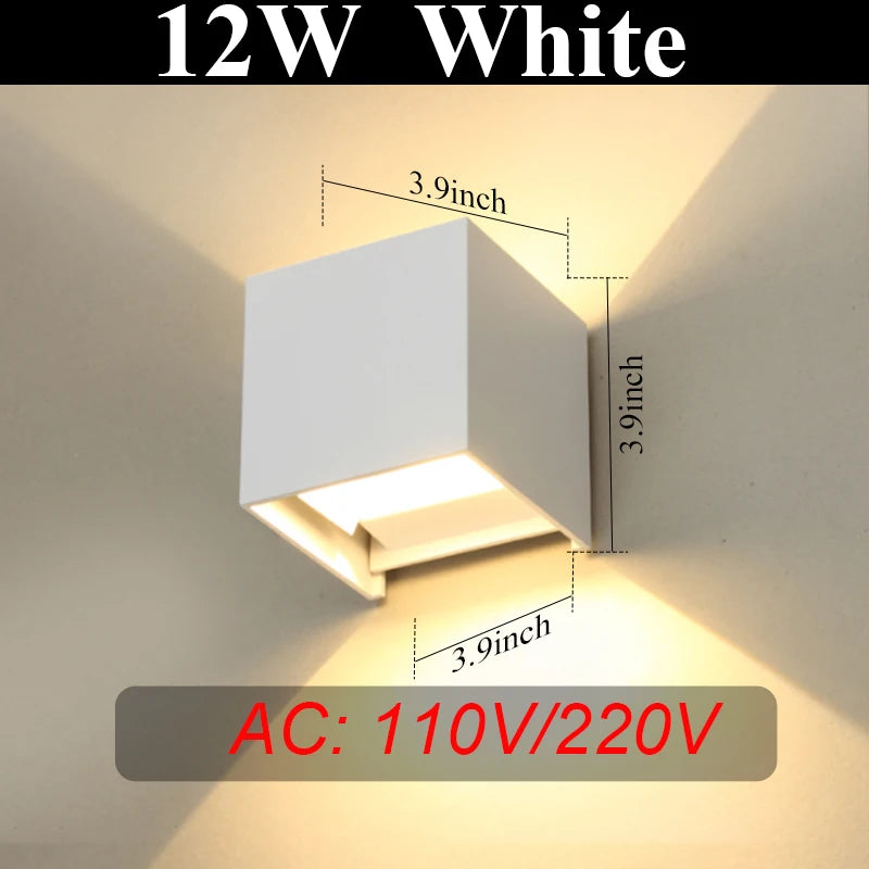 LED Wall Lamps Interior Wall Light IP65 Waterproof Aluminum Indoor Outdoor Lighting Wall Lamp Outside Wall Lights Living Room