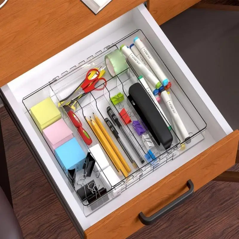G6KF Effective Kitchen Drawer Cutlery Organizers Convenient Drawer Cutlery Storage Holder Case Space Saving Utensils Sorter