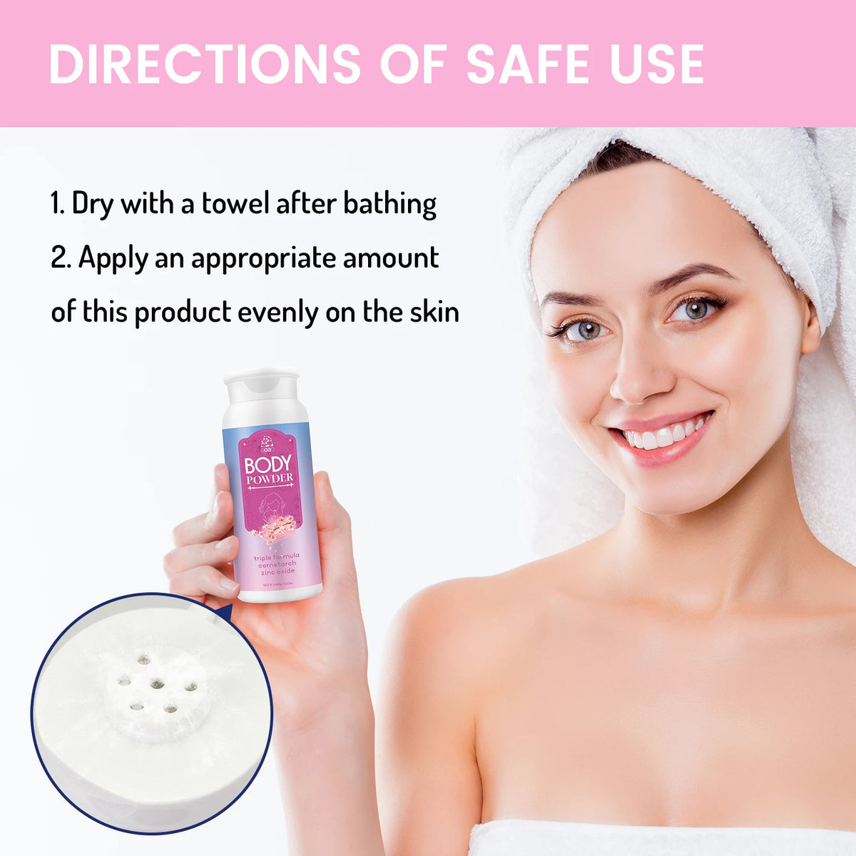 aoao Sakura Cherry Blossom Body Powder-Natural Corn Starch & Zinc Oxide with Aloe Vera & Chamomile, Fresh Floral Scent