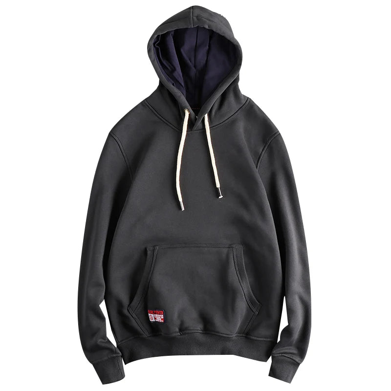2024 Autumn And Winter New Basic Sweatshirts Men's Soild Color Hoodies High Quality Pullover Fashion Washed Casual Sportwear