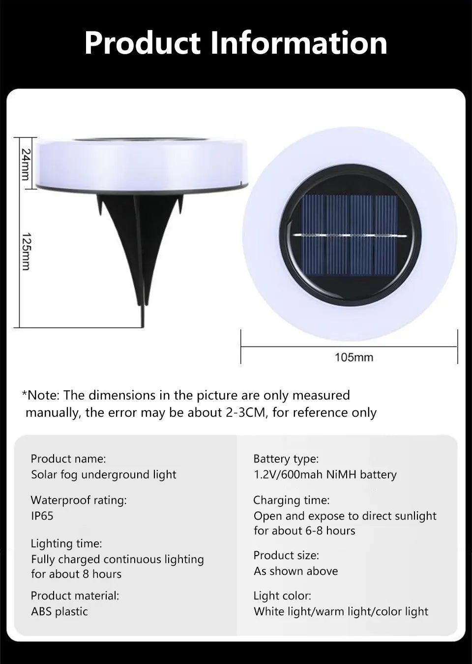 4PCS Solar Fog Geographic Lights Outdoor Lawn Lights Waterproof Lawn Lights Landscape Decorative Garden Stairs Lights