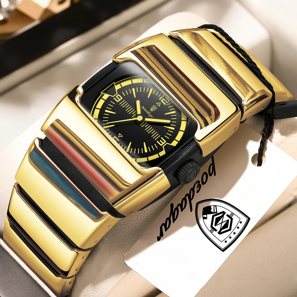 POEDAGAR Original Casual Man Wristwatch Waterproof Luminous Stainless Steel Watch For Men Sports Quartz Men's Watches Male Clock