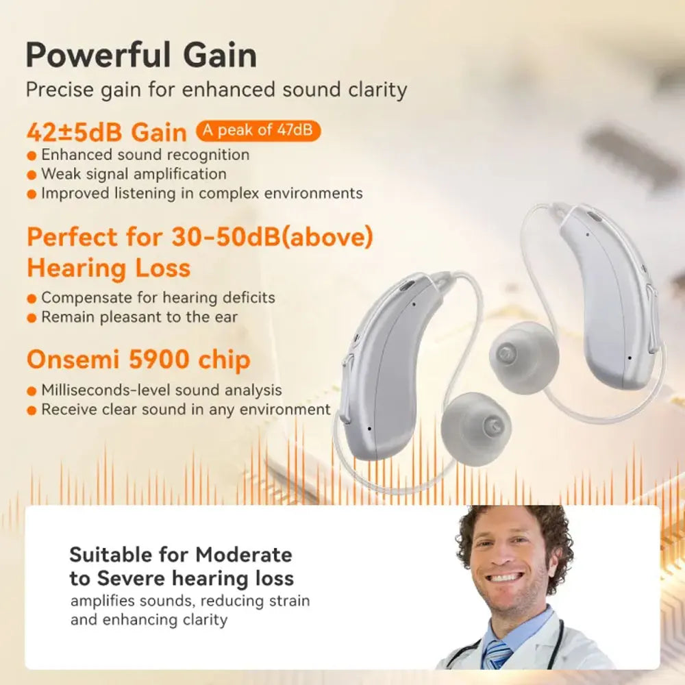 Hearing Aid High Quality 16 Channel Digital Bluetooth Hearing Aids for Seniors Adult Deafness Hearing Aid Rechargeable Audifonos