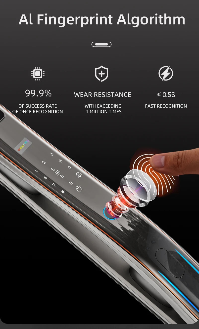 Wifi Tuya APP Password Door Lock Face Recognition Smart Lock With Camera  Digital Electronic Lock Automatic