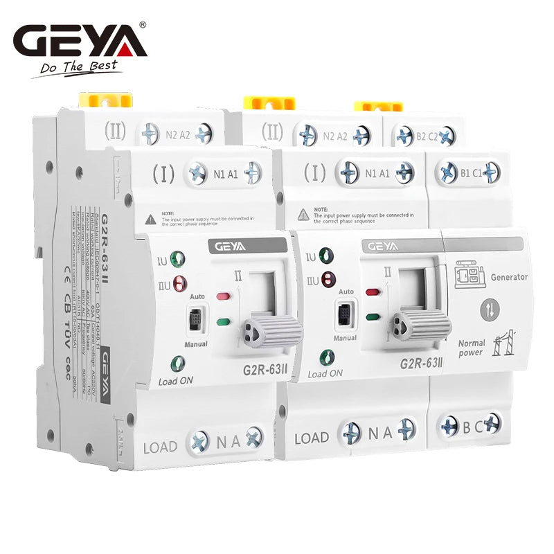 GEYA G2R Automatic Transfer Switch Din Rail Mini Type ATS Electric Switch Manual Transfer Switch 220V 2P 63A