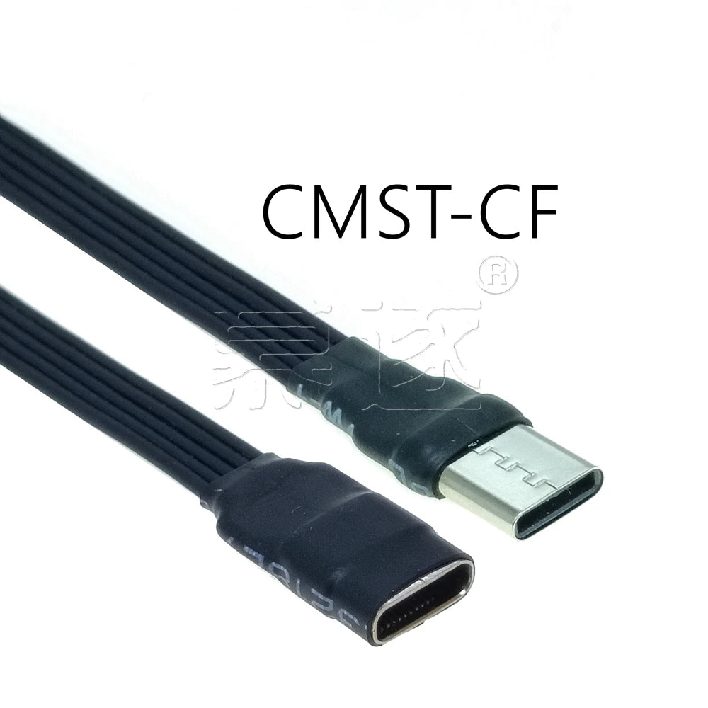 20CM 30CM 10CM 5CM USB 2.0 Type-C Flat Cable Extension FPC Cable USB 2.0 USB-C 90° Up/Down Angled Plug 5CM-1M