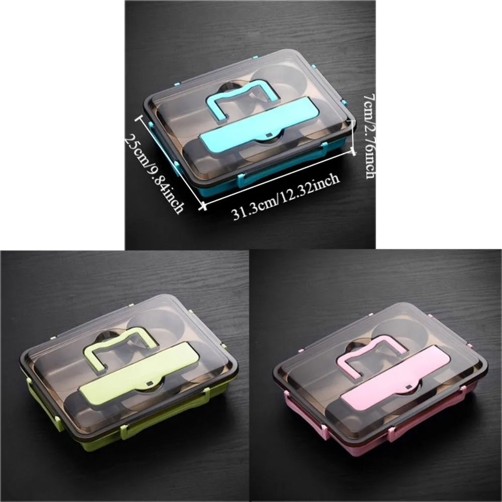 Leakproof Stainless Steel Lunch Box Microwavable Multi-Grid Food Container with Cutlery Food Grade Lunch Container Office Worker