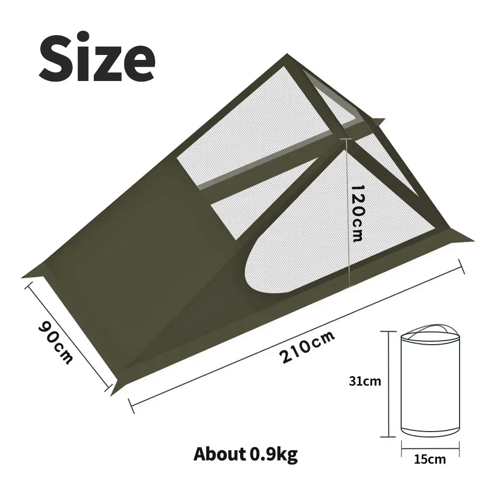 Airy 1 Mesh Tent Trekking Pole Tent Lightweight Solo Tent Camping Tarp Tent Hiking backpacking Single One Person Tent Shelter