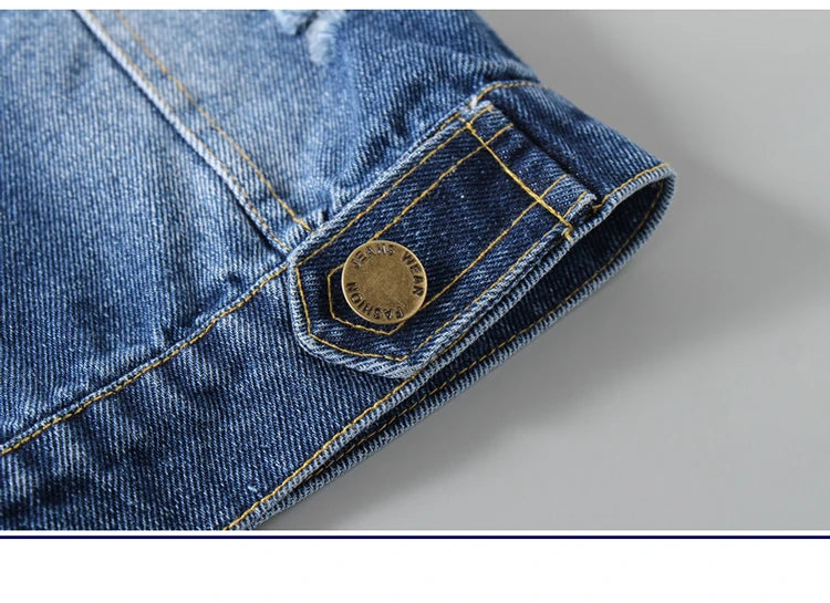 High Quality Children's Ripped Denim Vest Spring Autumn New Style Boys Girls Sleeveless Jacket Outerwear Trendy Hole Waistcoat