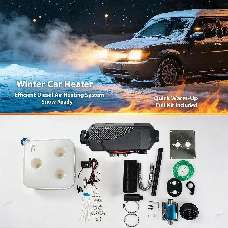 12V 24V Universal Auto Fuel Operated Heater 5KW Diesel Parking Air Heater Remote Control for Car Truck RV Boat Heating Supplies