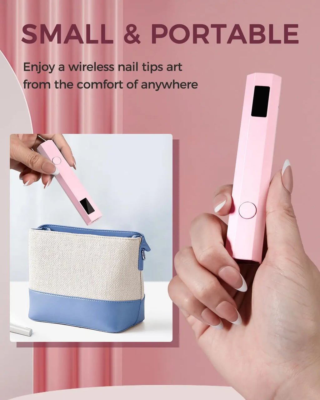 Cordless UV/LED Nail Lamp Set Handheld Light with Stand LCD Display Rechargeable USB Gel Nail Dryer for Quick Curing