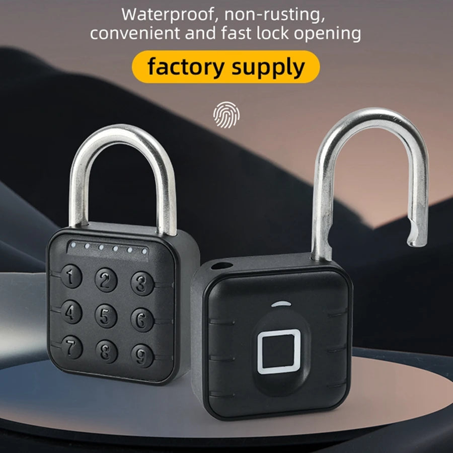 EGFirtor Tuya Smart Home Biometric Digital Padlock IP67 Waterproof Smart Door Lock Cabinet Lock Gym Wardrobe Door Password Lock