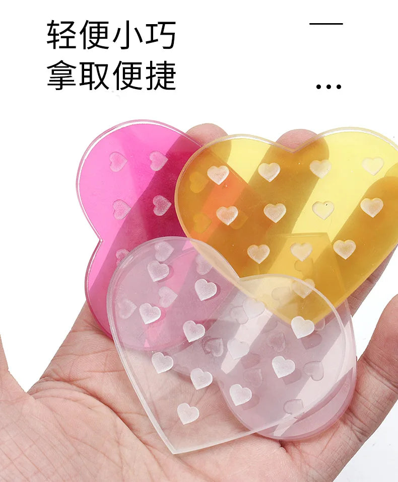 1Pc Heart Shaped Glass False Eyelash Stand Glue Holder Pad Eyelashes Extension Adhesive Pallet Paste Glue Pad Makeup Supplies