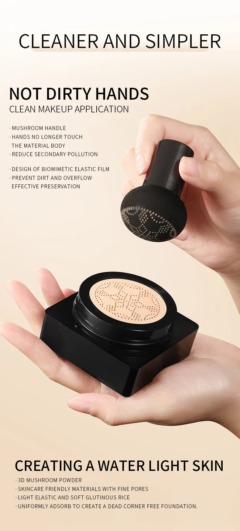 Mushroom Head BB Cream Foundation Cream Full Coverage Natural Nude Face Concealer Moisturizing Waterproof Long Lasting Makeup