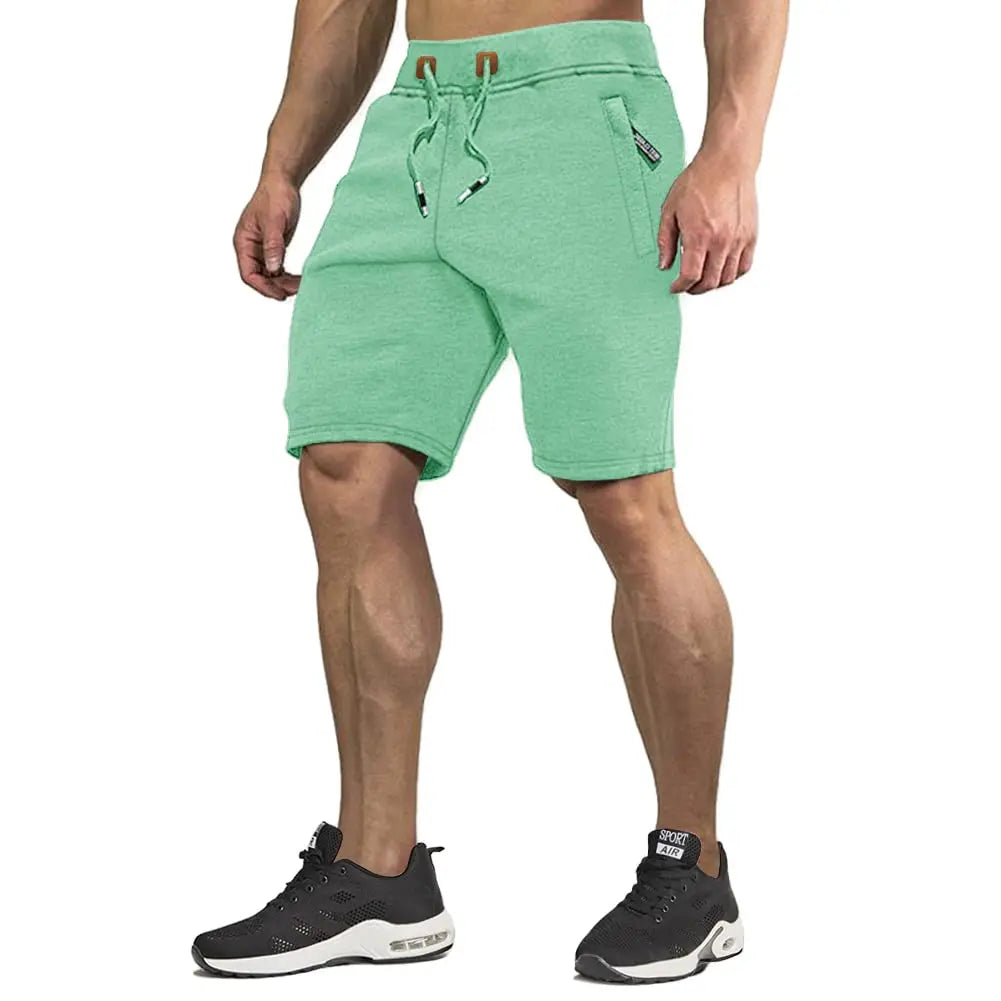 TACVASEN Summer Cotton Running Track Shorts Mens Casual Jogger Shorts Elastic Waist Athletic Workout Zipper Pockets Short Pants