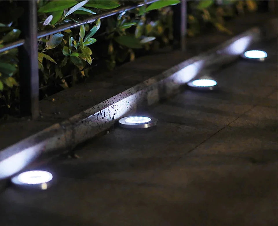 8/20 LED Solar Power Disk Light Outdoor Garden Solar Underground Light Deck Light Spotlight Buried Solar Led Lamp Garden Decor